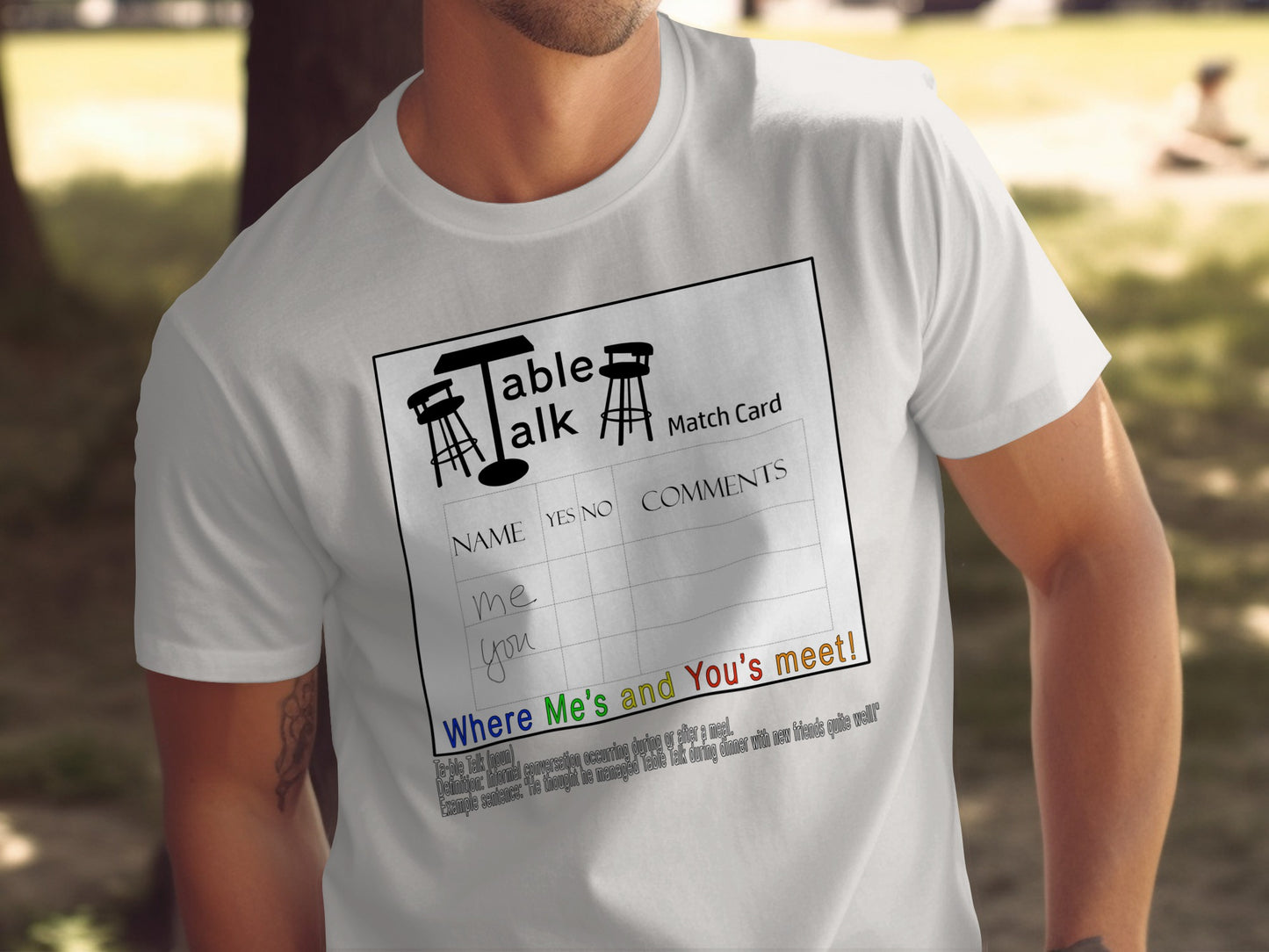 Table Talk Match Card Graphic Tee With Unique Design