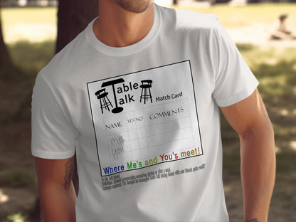 Table Talk Match Card Graphic Tee With Unique Design