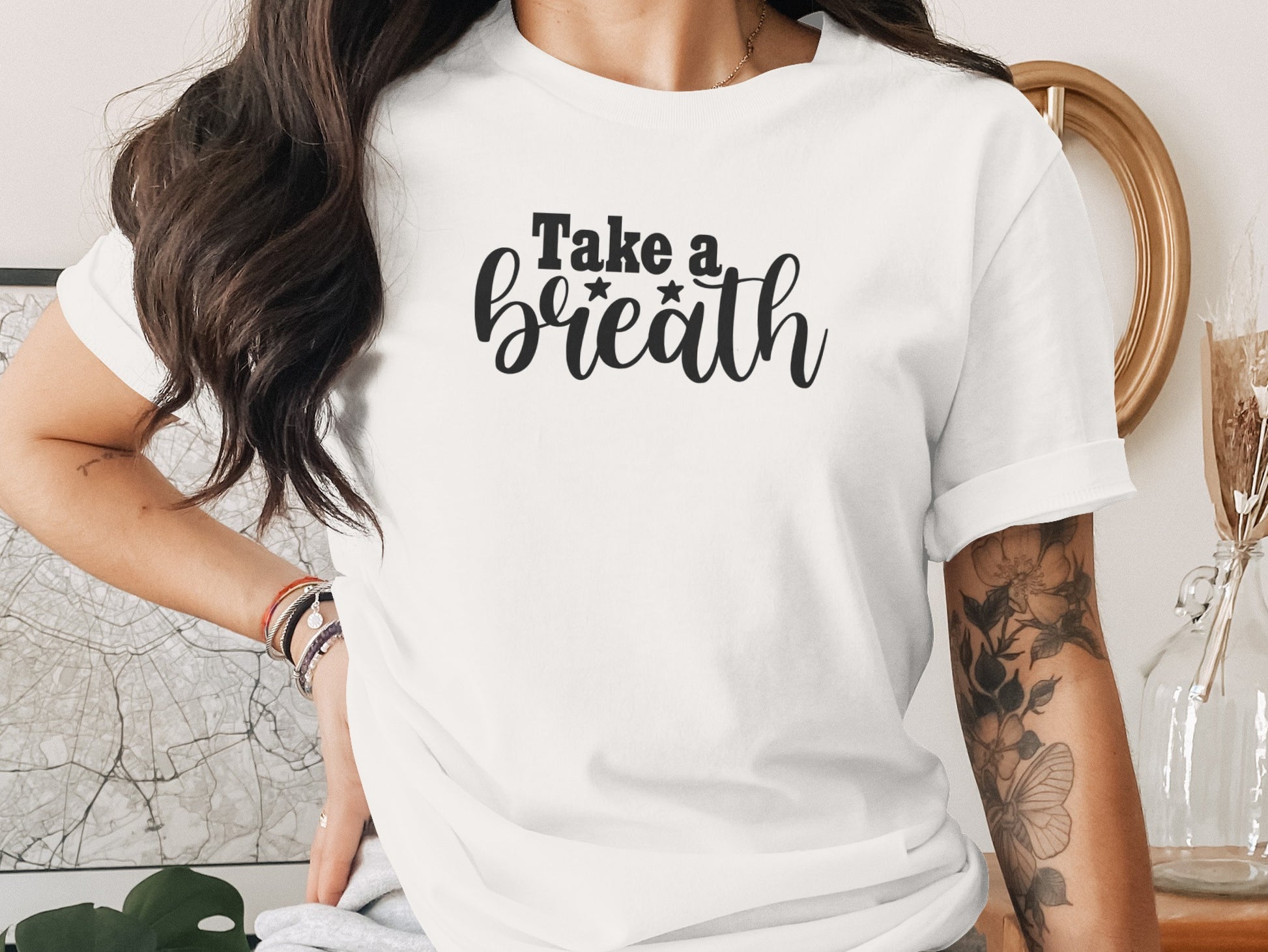 Take a Breath Graphic Two Stars Design Inspiration T-Shirt T-Shirt - Outdoor & Adventure Collection - Mile Marker 16 Gear by Cloud 16 Clothing Co.