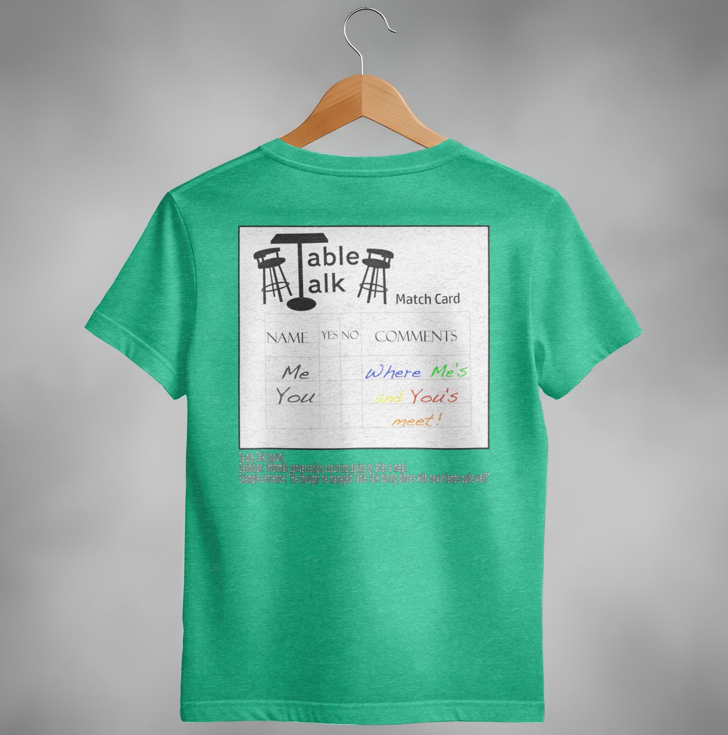 Stylish Table Talk Match Card Graphic Tee