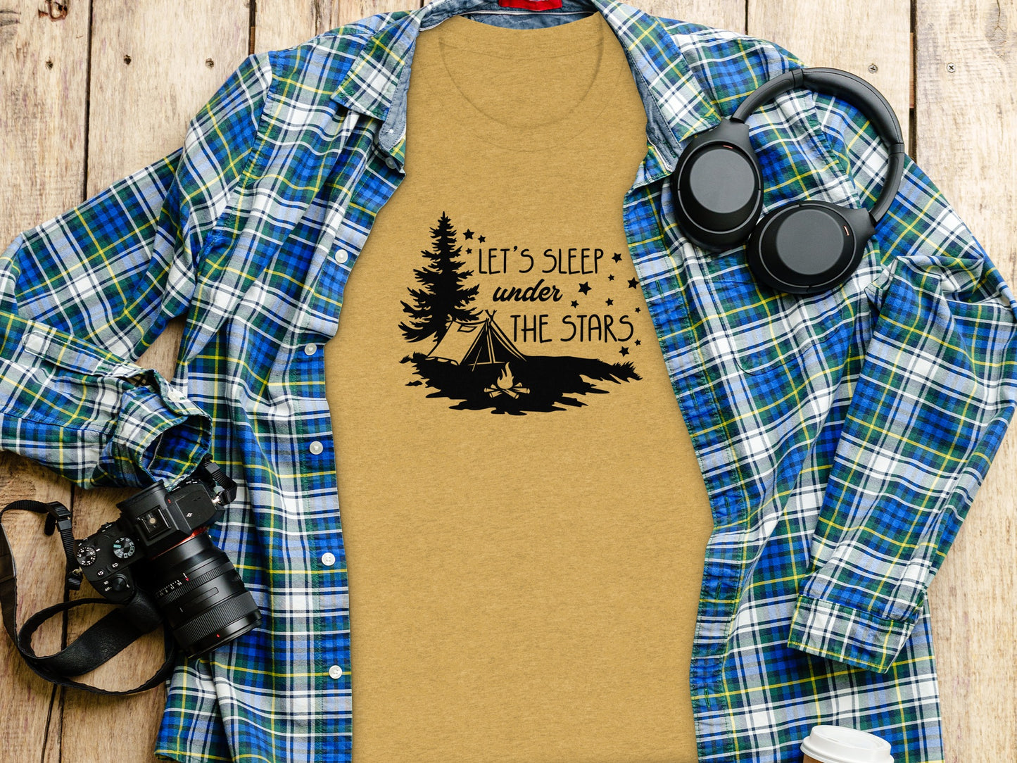 Let's Sleep Under The Stars Adventure Camping T-Shirt T-Shirt - Outdoor & Adventure Collection - Mile Marker 16 Gear by Cloud 16 Clothing Co.