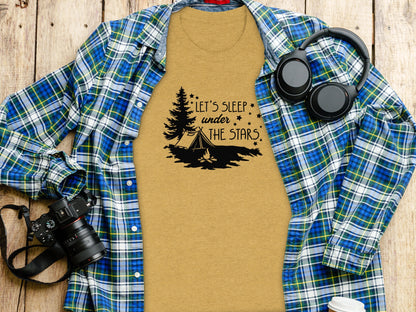 Let's Sleep Under The Stars Adventure Camping T-Shirt T-Shirt - Outdoor & Adventure Collection - Mile Marker 16 Gear by Cloud 16 Clothing Co.