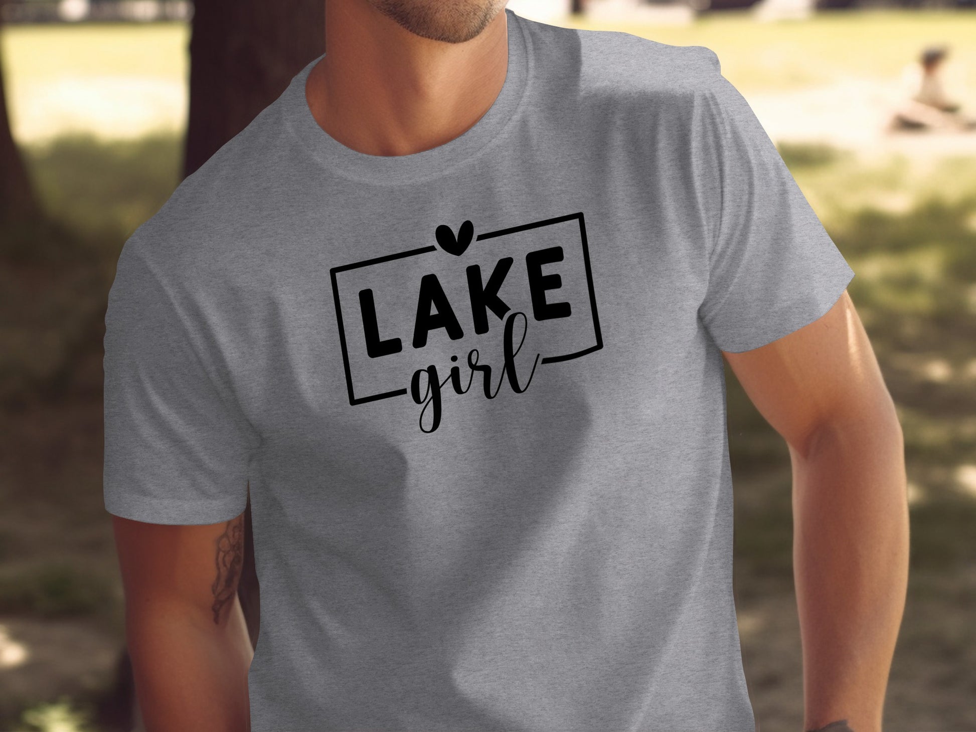 Lake Girl Simple Vector Design Heart Above Graphic T-Shirt T-Shirt - Outdoor & Adventure Collection - Mile Marker 16 Gear by Cloud 16 Clothing Co.