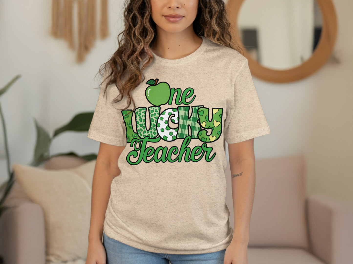 One Lucky Teacher Graphic T-Shirt for Educators