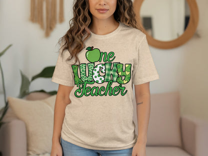 One Lucky Teacher Graphic T-Shirt for Educators