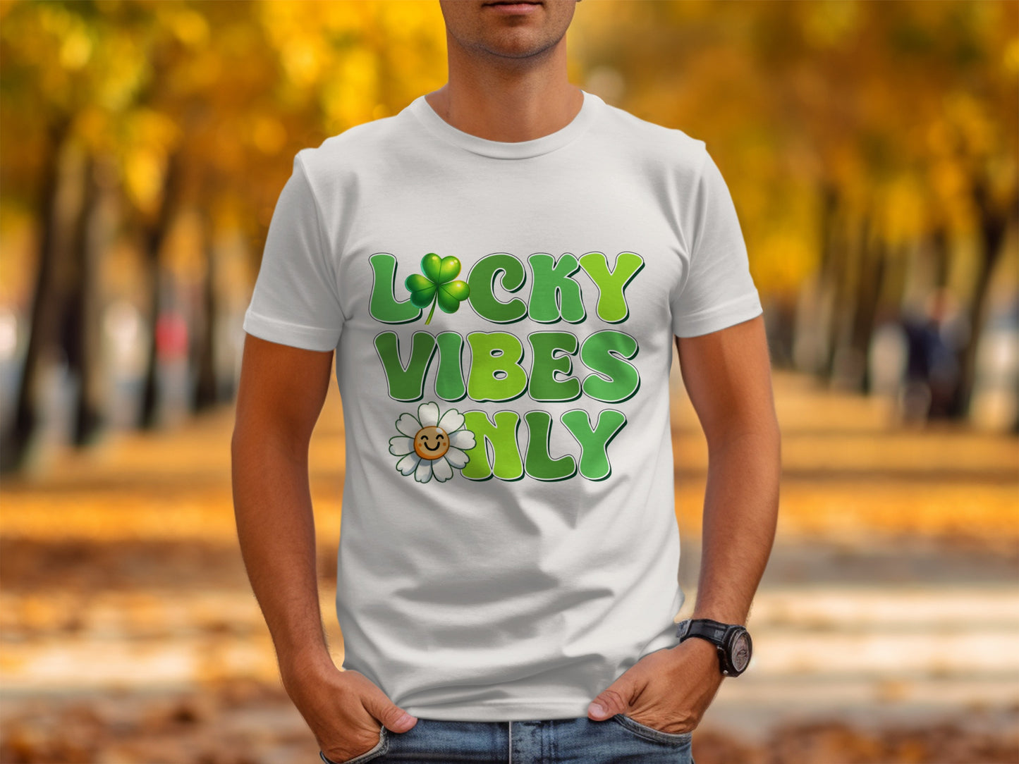 Lucky Vibes Only Graphic Tee for Good Fortune