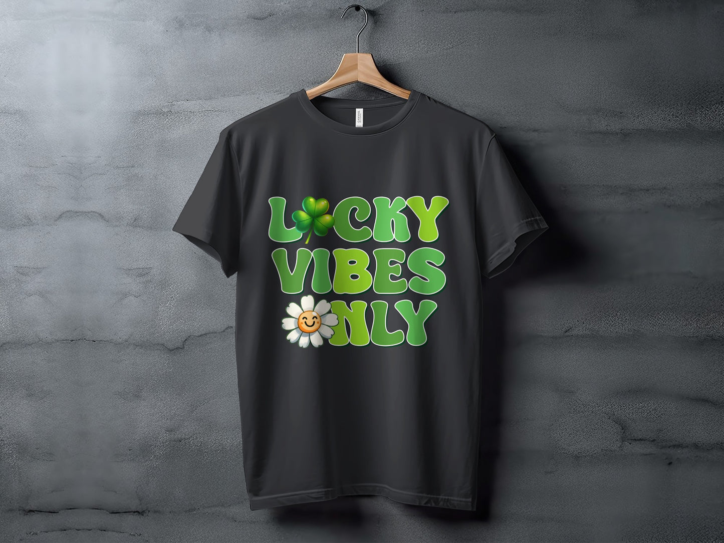 Lucky Vibes Only Shamrock and Daisy T-Shirt