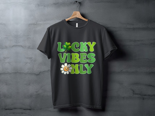 Lucky Vibes Only Shamrock and Daisy T-Shirt