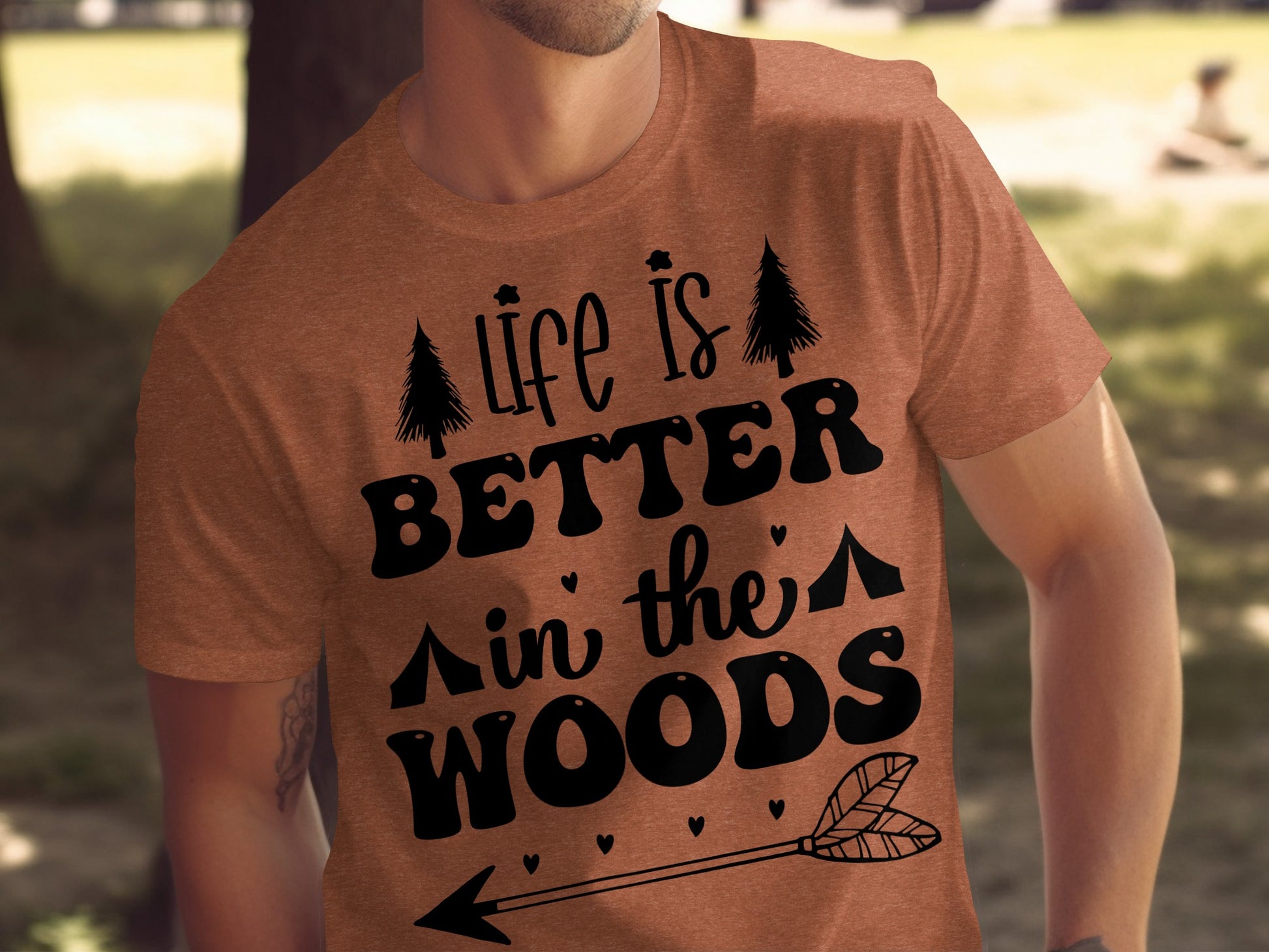 Life Is Better In The Woods With Arrow T-Shirt T-Shirt - Outdoor & Adventure Collection - Mile Marker 16 Gear by Cloud 16 Clothing Co.