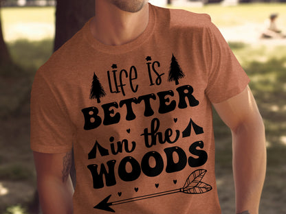 Life Is Better In The Woods With Arrow T-Shirt T-Shirt - Outdoor & Adventure Collection - Mile Marker 16 Gear by Cloud 16 Clothing Co.