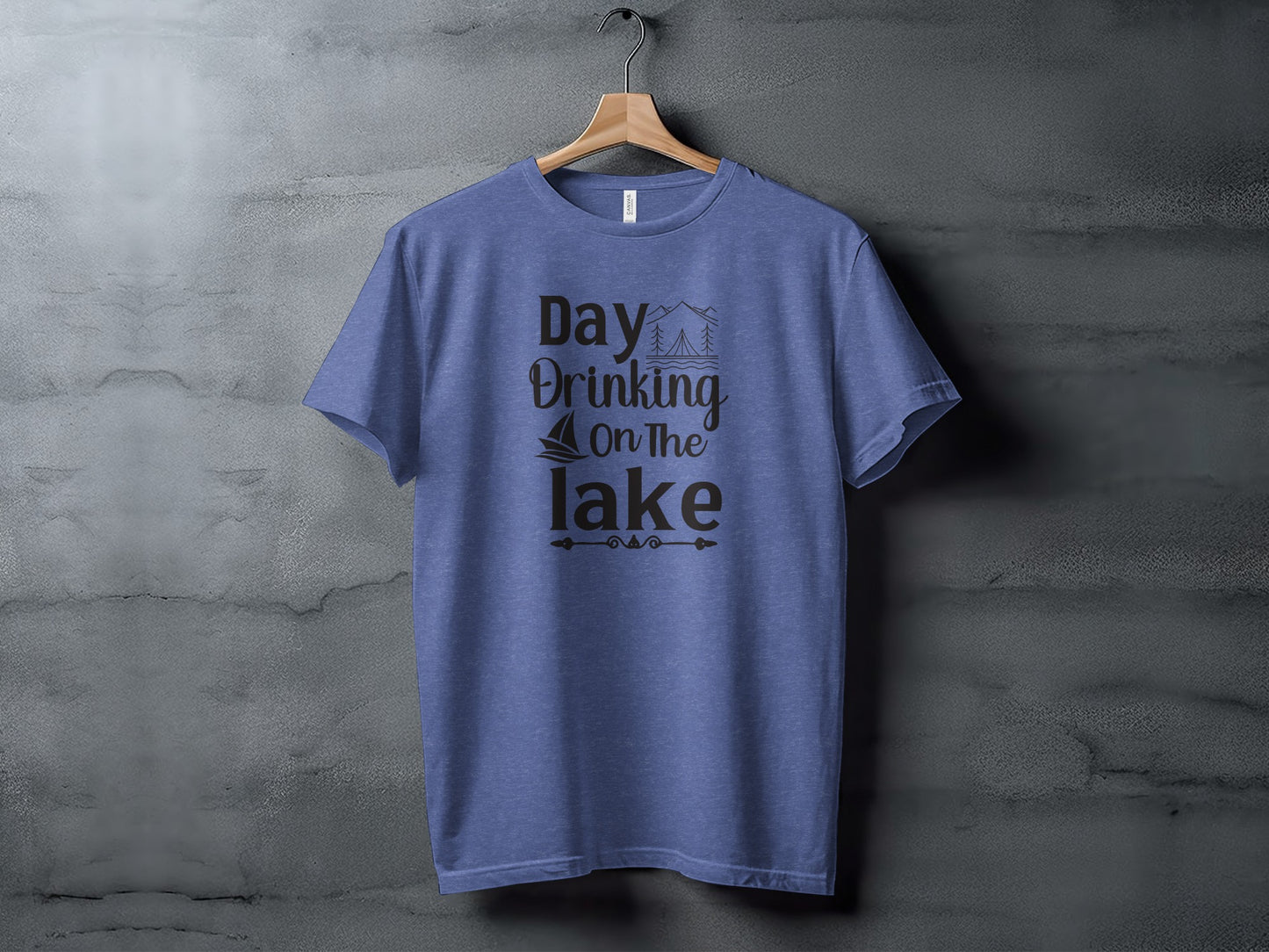 Day Drinking On The Lake Fun Vacation Graphic T-Shirt T-Shirt - Outdoor & Adventure Collection - Mile Marker 16 Gear by Cloud 16 Clothing Co.