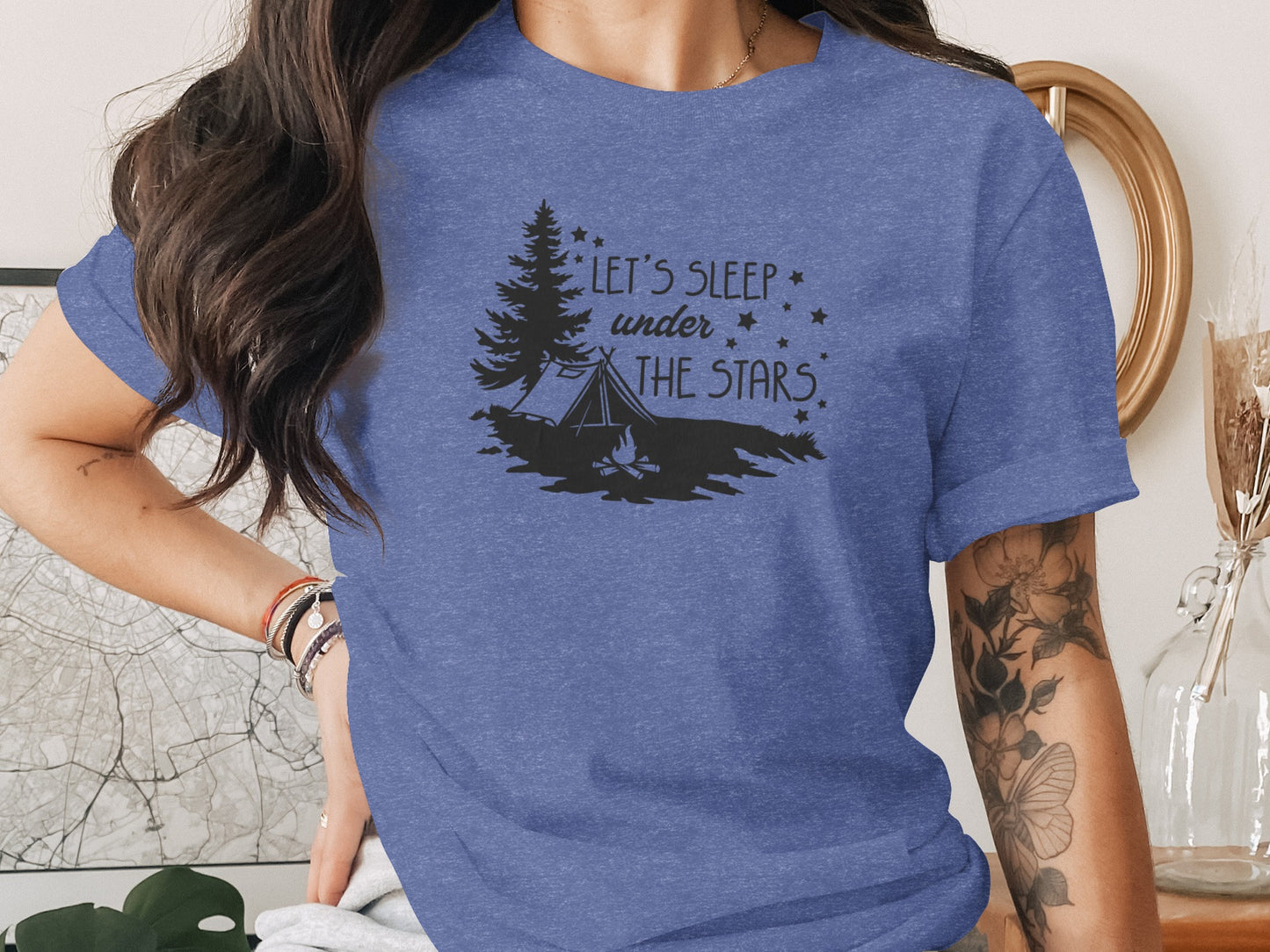 Let's Sleep Under The Stars Adventure Camping T-Shirt T-Shirt - Outdoor & Adventure Collection - Mile Marker 16 Gear by Cloud 16 Clothing Co.