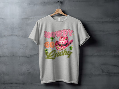 Howdy Go Lucky Graphic T-Shirt with Floral Hat Design