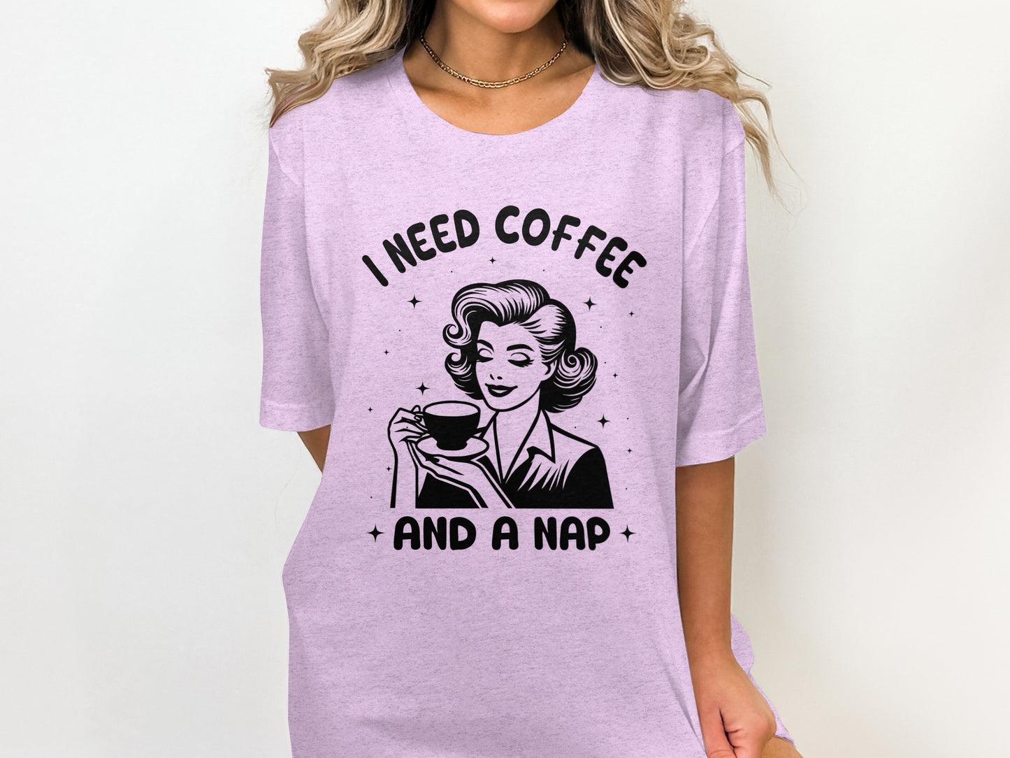 I Need Coffee and A Nap Graphic Tee for Coffee Lovers