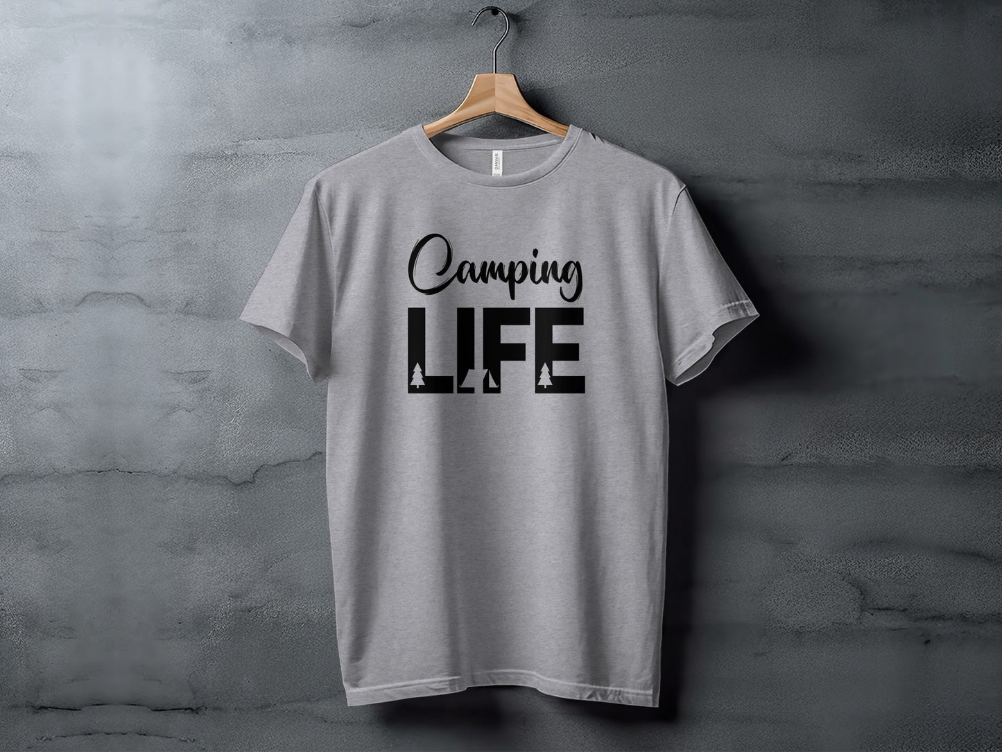Camping Is Life With Trees And Tent Adventure T-Shirt T-Shirt - Outdoor & Adventure Collection - Mile Marker 16 Gear by Cloud 16 Clothing Co.
