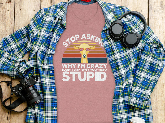 Stop Asking Why I'm Crazy I Don't Ask Why You're So Stupid Shirt