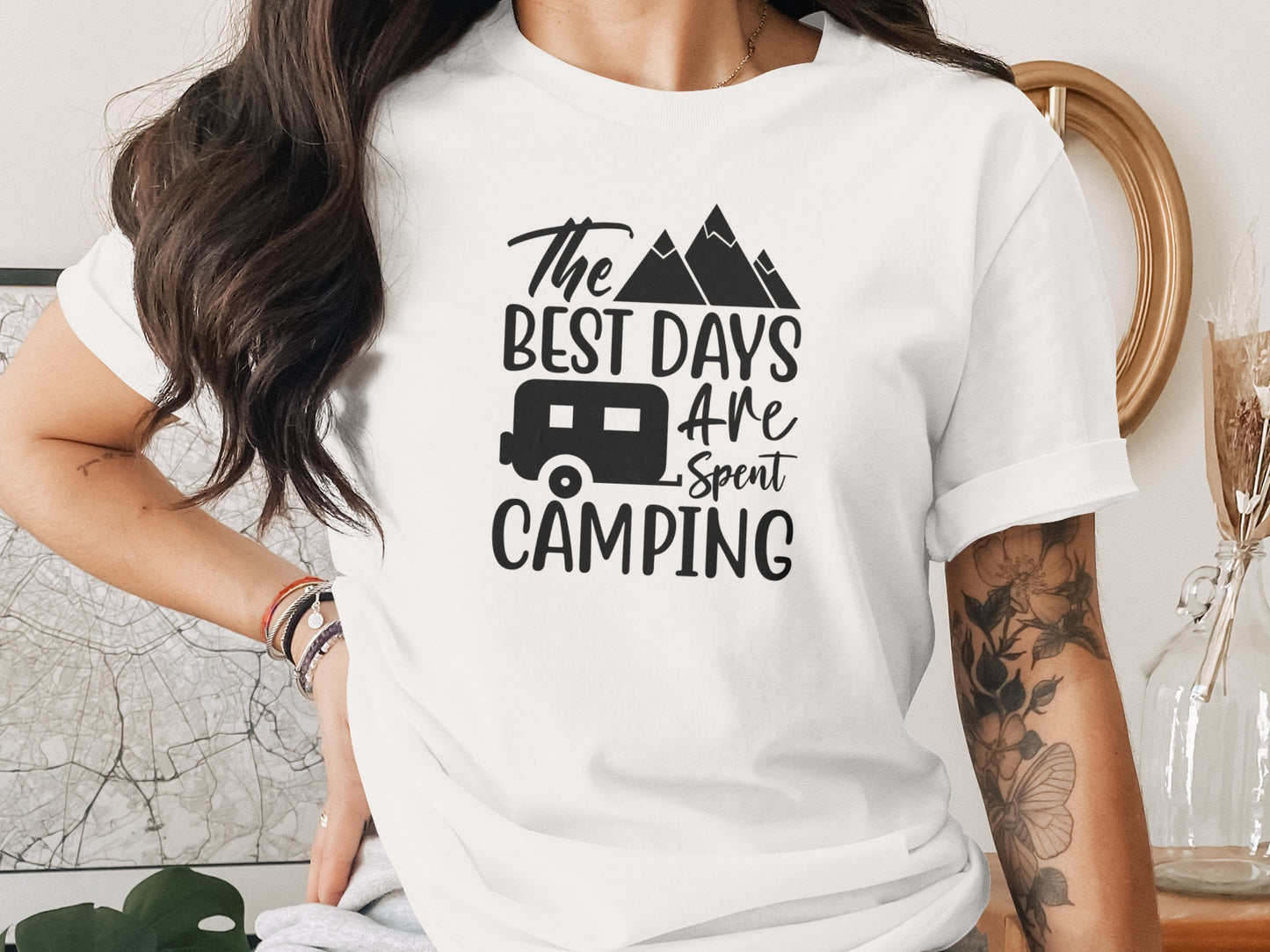 The Best Days Are Spent Camping Graphic Design T-Shirt T-Shirt - Outdoor & Adventure Collection - Mile Marker 16 Gear by Cloud 16 Clothing Co.