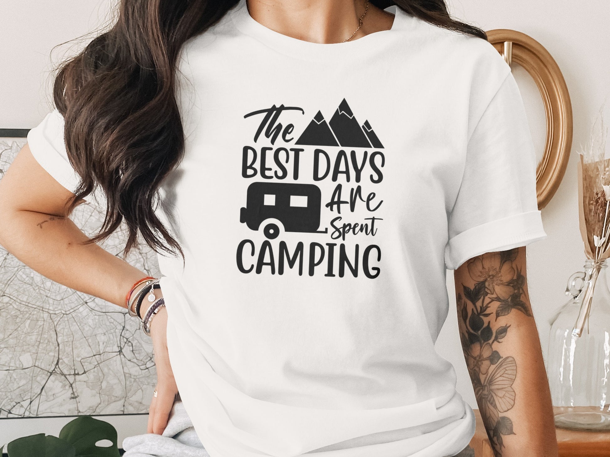 The Best Days Are Spent Camping Graphic Design T-Shirt T-Shirt - Outdoor & Adventure Collection - Mile Marker 16 Gear by Cloud 16 Clothing Co.