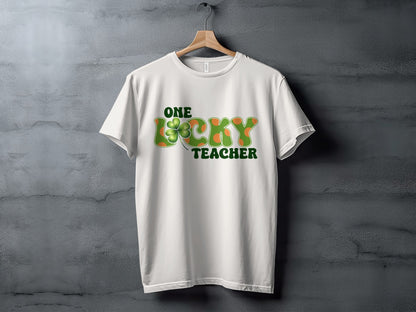 One Lucky Teacher Graphic Tee for St. Patrick's Day
