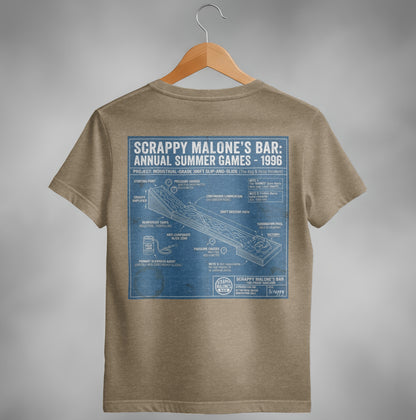 1996 Scrappy Malone's Bar Industrial-grade 300ft slip-and-slide diagram.