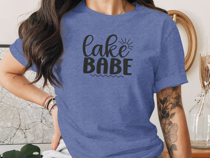 Lake Babe with Sun Design Fun Summer Vacation T-Shirt T-Shirt - Outdoor & Adventure Collection - Mile Marker 16 Gear by Cloud 16 Clothing Co.