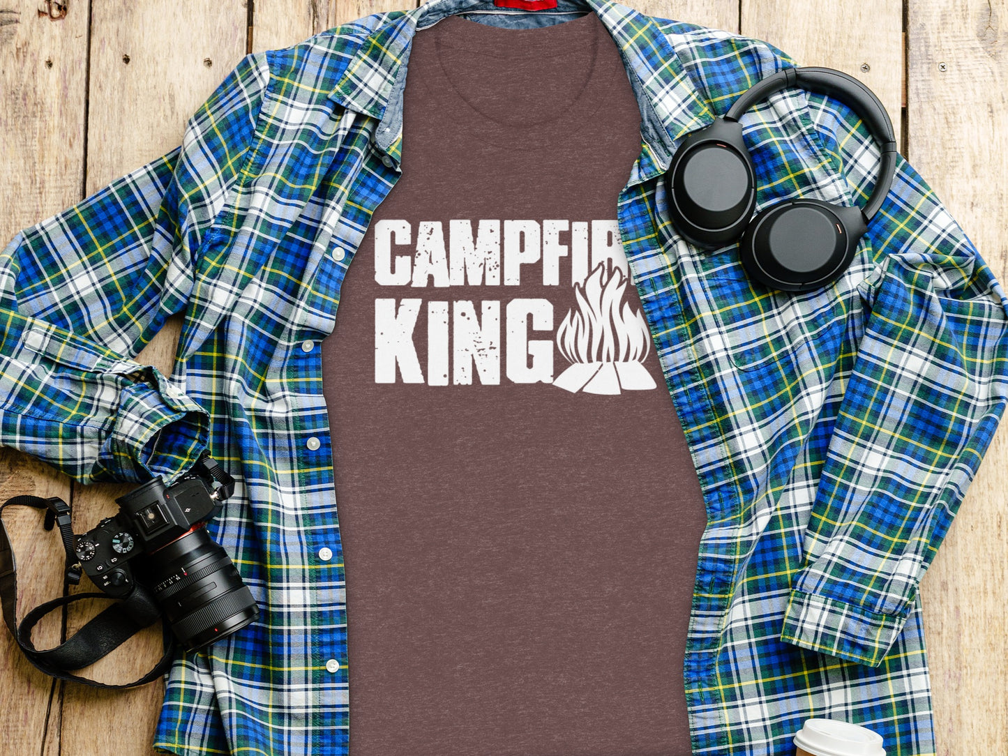 Campfire King Flames Graphic Outdoors Adventure T-Shirt T-Shirt - Outdoor & Adventure Collection - Mile Marker 16 Gear by Cloud 16 Clothing Co.