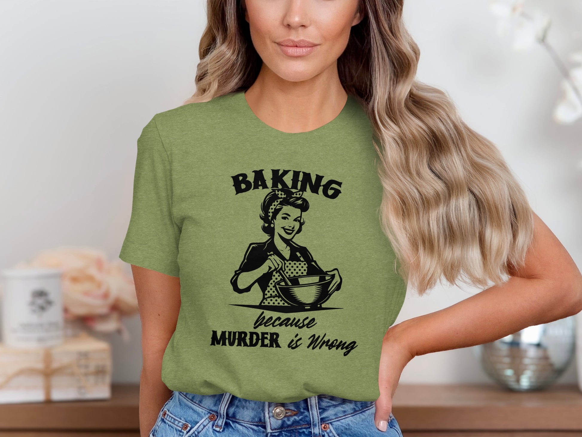 Baking Because Murder Is Wrong Graphic Tee