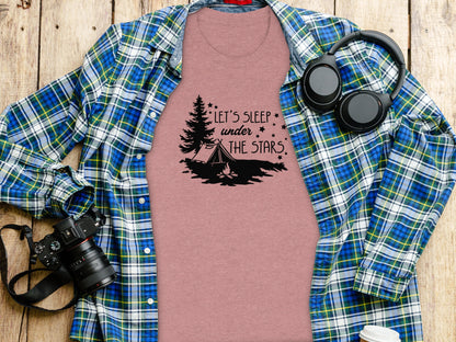Let's Sleep Under The Stars Adventure Camping T-Shirt T-Shirt - Outdoor & Adventure Collection - Mile Marker 16 Gear by Cloud 16 Clothing Co.