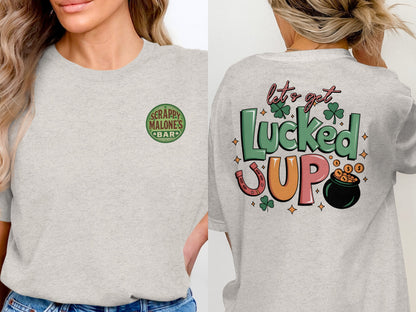 Scrappy Malone's Bar Art, Irish Bar Sign, Shamrock Clover Design, Irish Pub Decor T-Shirt - Scrappy Malone's Bar 100-Proof Humor - Cloud 16 Clothing Co.
