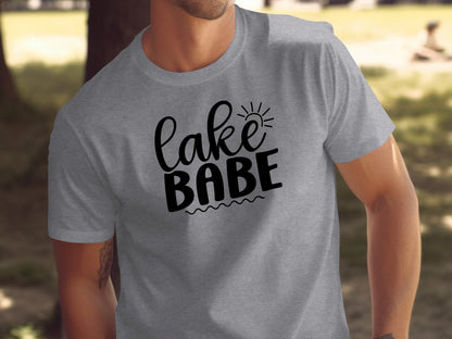 Lake Babe with Sun Design Fun Summer Vacation T-Shirt T-Shirt - Outdoor & Adventure Collection - Mile Marker 16 Gear by Cloud 16 Clothing Co.