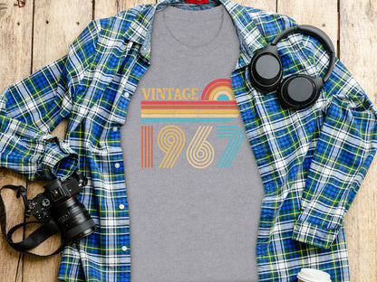 Vintage 1967 Graphic Tee Shirt Retro Design Iconic Top