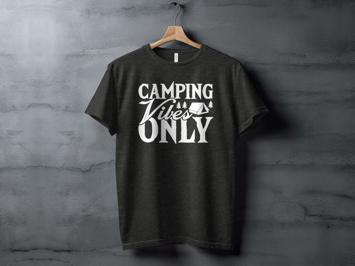 Camping Vibes Only With Tent Graphic Camping T-Shirt T-Shirt - Outdoor & Adventure Collection - Mile Marker 16 Gear by Cloud 16 Clothing Co.
