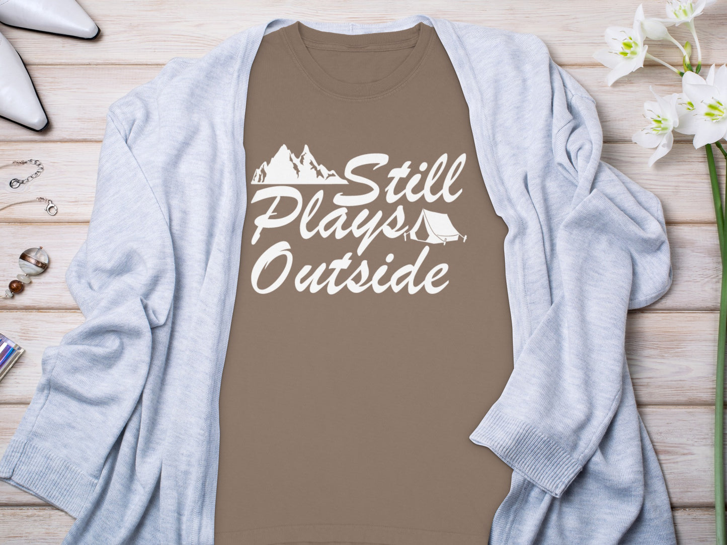 Still Plays Outside Graphic T-shirt Camping Tee