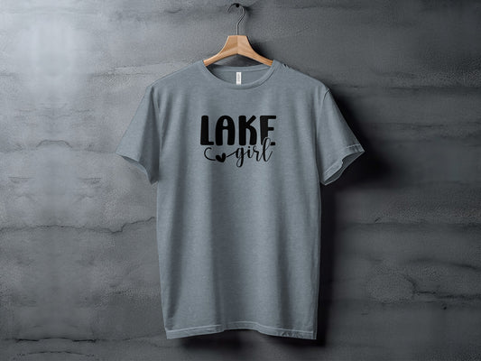 Lake Heart Girl Graphic Summer Vacation Outfit T-Shirt T-Shirt - Outdoor & Adventure Collection - Mile Marker 16 Gear by Cloud 16 Clothing Co.