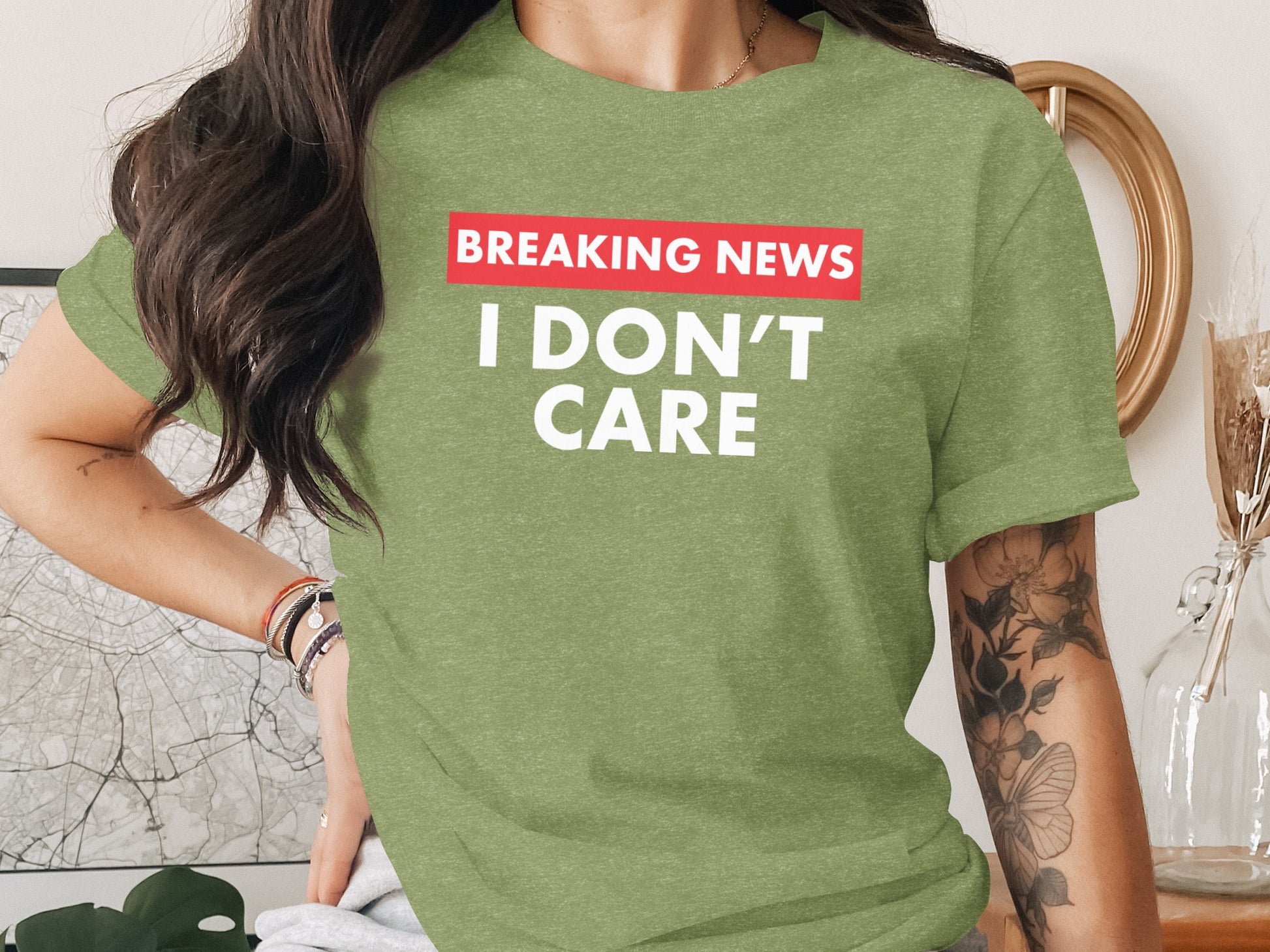 Breaking News I Don't Care Statement Tee Shirt