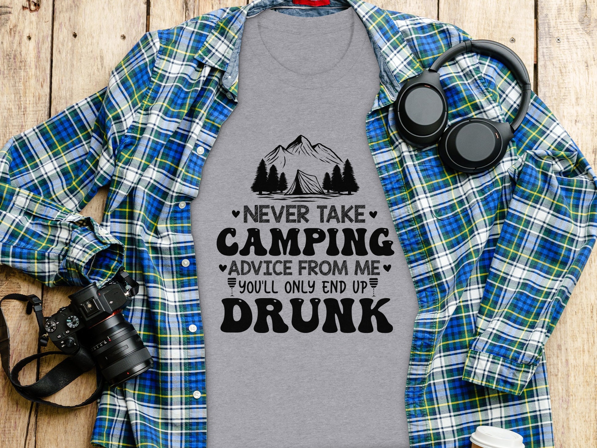 Never Take Camping Advice Funny Camping Slogan T-Shirt T-Shirt - Outdoor & Adventure Collection - Mile Marker 16 Gear by Cloud 16 Clothing Co.