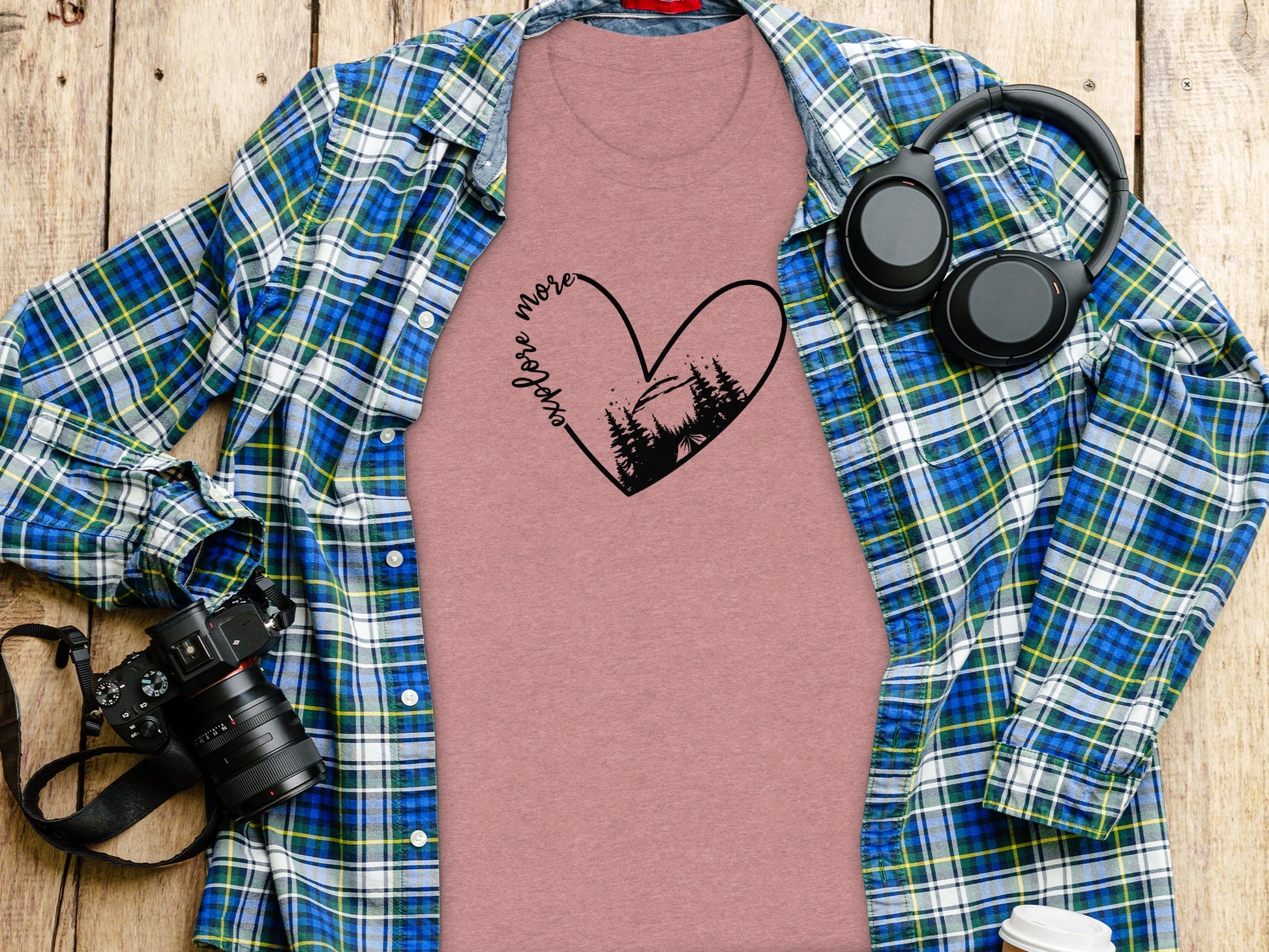 Explore More In Nature Heart Forest Camping T-Shirt T-Shirt - Outdoor & Adventure Collection - Mile Marker 16 Gear by Cloud 16 Clothing Co.