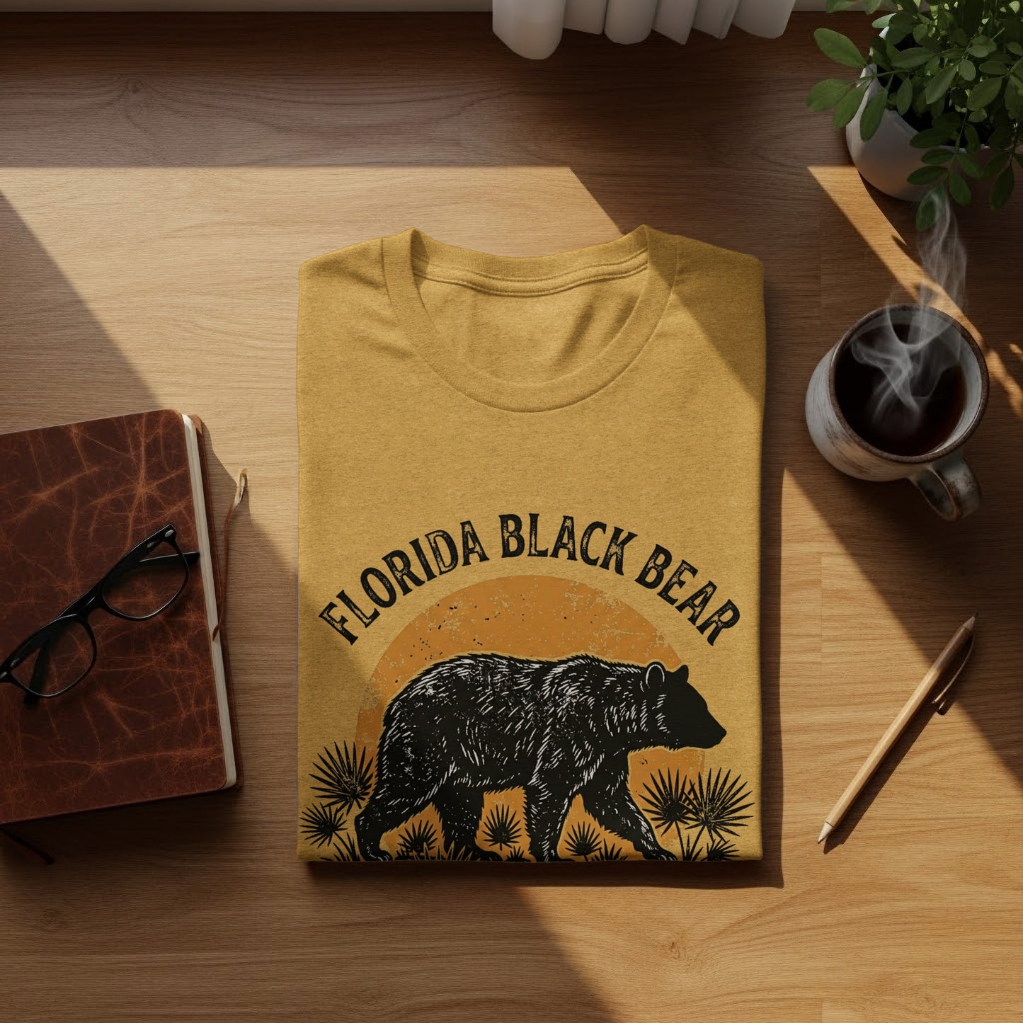 Heritage Florida Bear Trails Classic Nomad Tee: T-shirt with "Florida Black Bear" text and a graphic of a bear walking through grass.