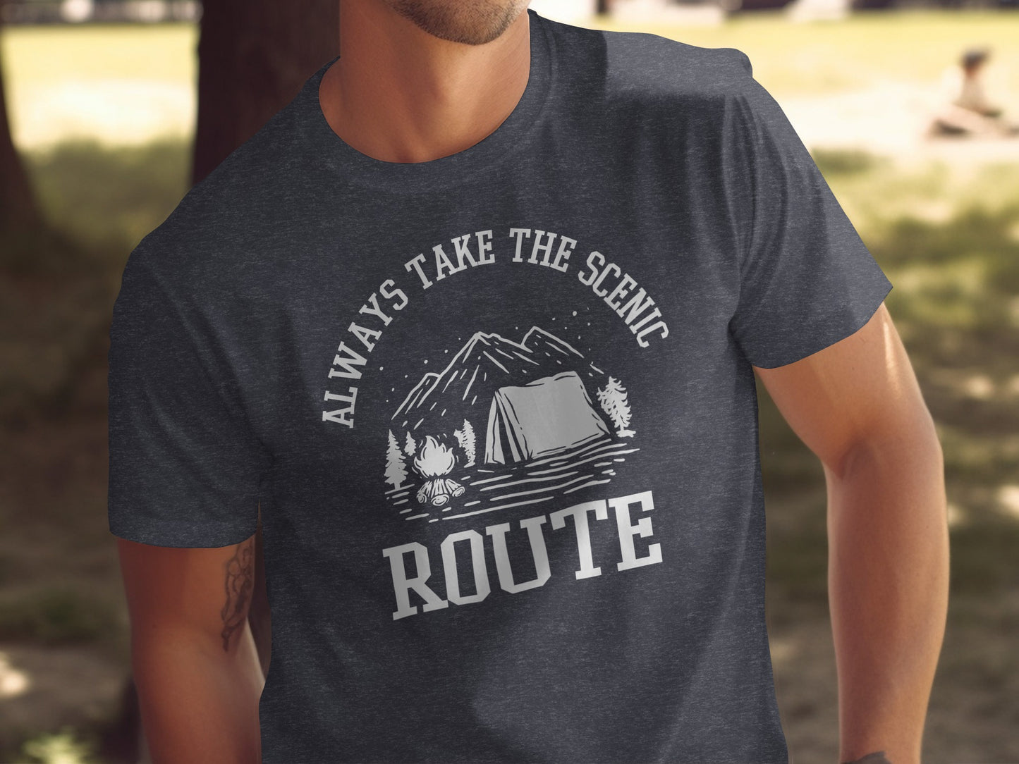 Always Take The Scenic Route Camping Adventure T-Shirt T-Shirt - Outdoor & Adventure Collection - Mile Marker 16 Gear by Cloud 16 Clothing Co.