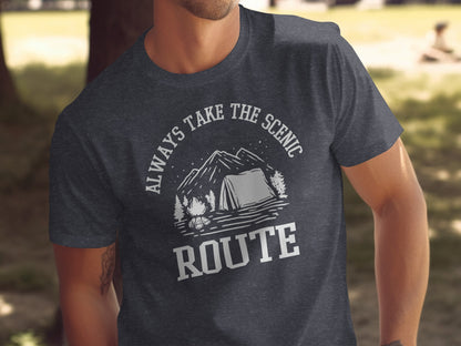Always Take The Scenic Route Camping Adventure T-Shirt T-Shirt - Outdoor & Adventure Collection - Mile Marker 16 Gear by Cloud 16 Clothing Co.