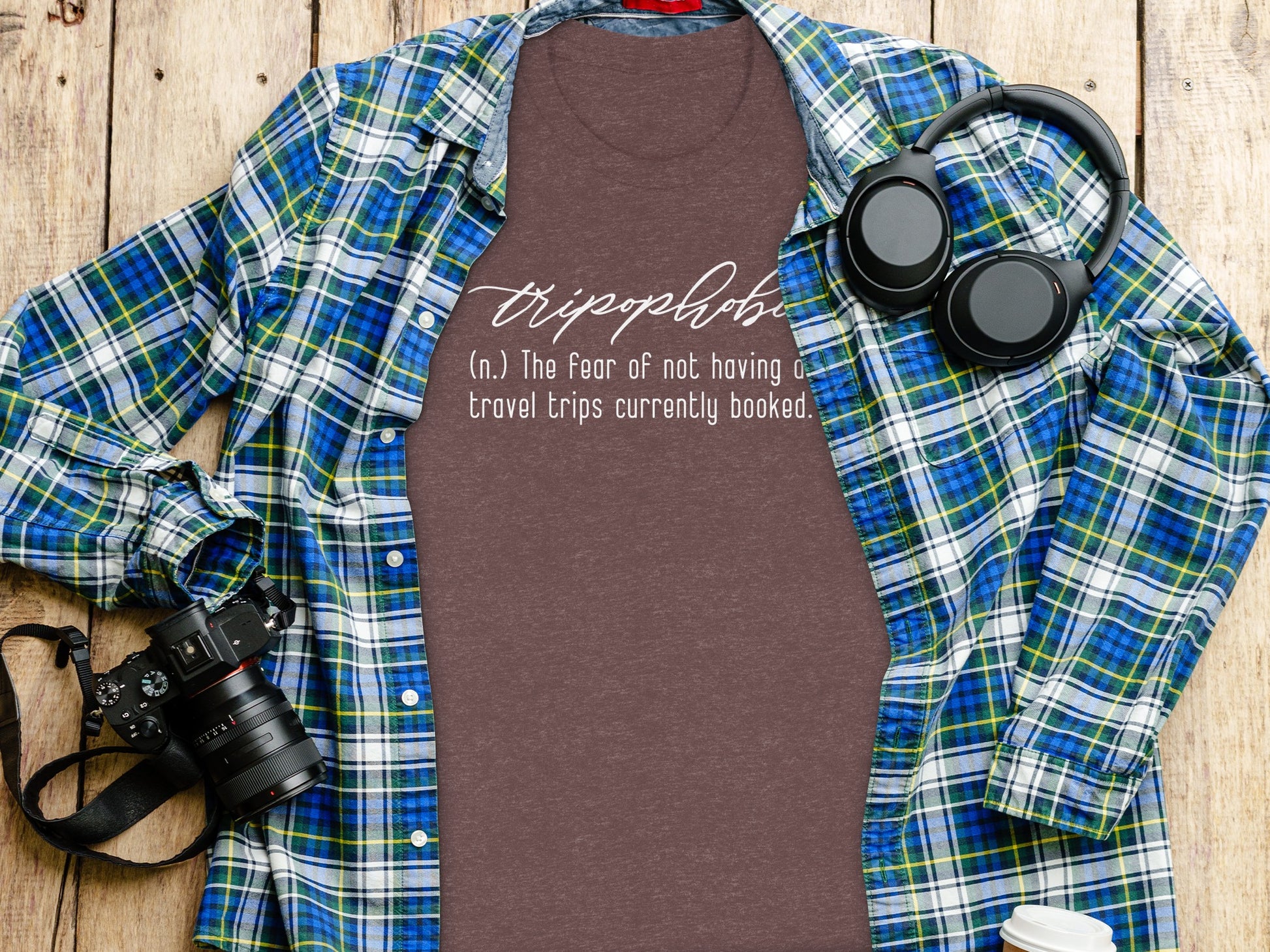 Tripophobia Definition The Fear Of Travel Trips T-Shirt T-Shirt - Outdoor & Adventure Collection - Mile Marker 16 Gear by Cloud 16 Clothing Co.