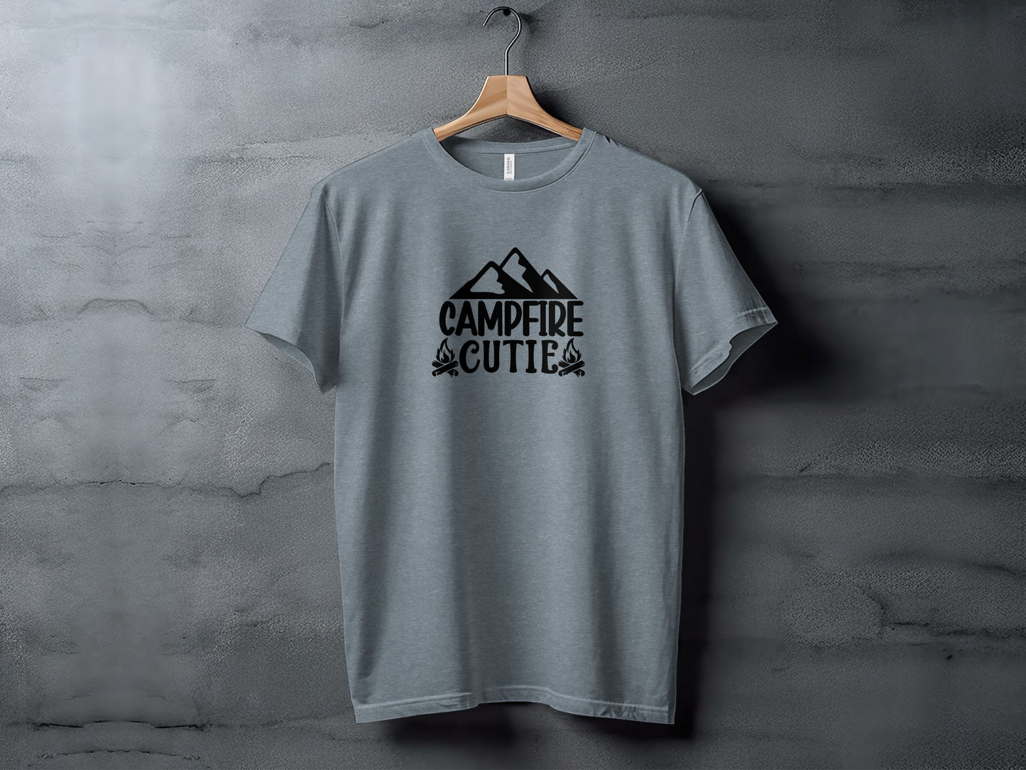 Campfire Cutie With Mountain Silhouette Graphic T-Shirt T-Shirt - Outdoor & Adventure Collection - Mile Marker 16 Gear by Cloud 16 Clothing Co.