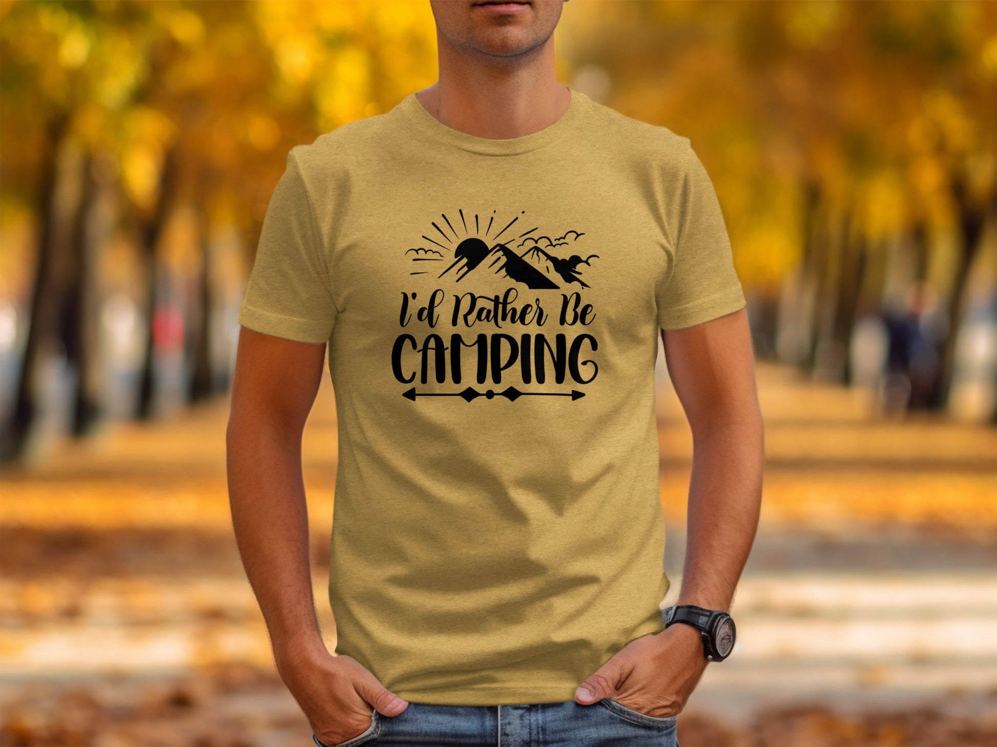 I'd Rather Be Camping Outdoor Adventure Graphic T-Shirt T-Shirt - Outdoor & Adventure Collection - Mile Marker 16 Gear by Cloud 16 Clothing Co.