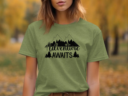 Adventure Awaits Mountains Nature Lover Graphic T-Shirt T-Shirt - Outdoor & Adventure Collection - Mile Marker 16 Gear by Cloud 16 Clothing Co.