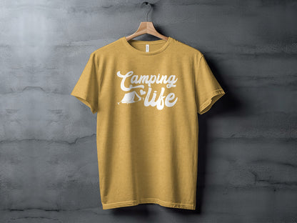 Camping Is Life With Tent And Heart Design T-Shirt T-Shirt - Outdoor & Adventure Collection - Mile Marker 16 Gear by Cloud 16 Clothing Co.