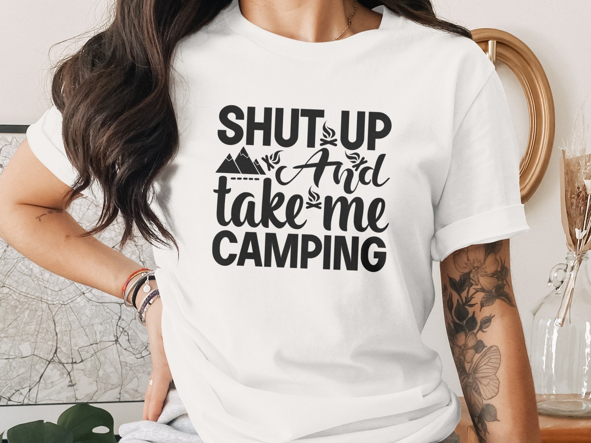 Shut Up And Take Me Camping Graphic Design T-Shirt T-Shirt - Outdoor & Adventure Collection - Mile Marker 16 Gear by Cloud 16 Clothing Co.