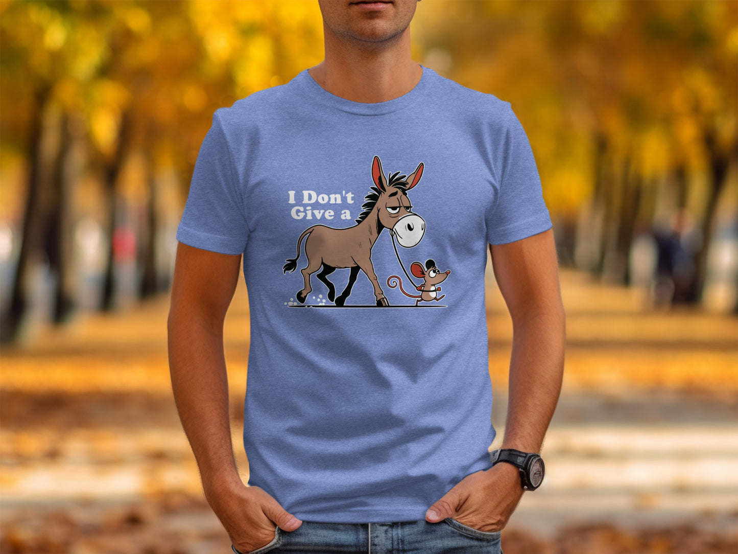 I Don't Give A Donkey And Mouse Humorous T-Shirt