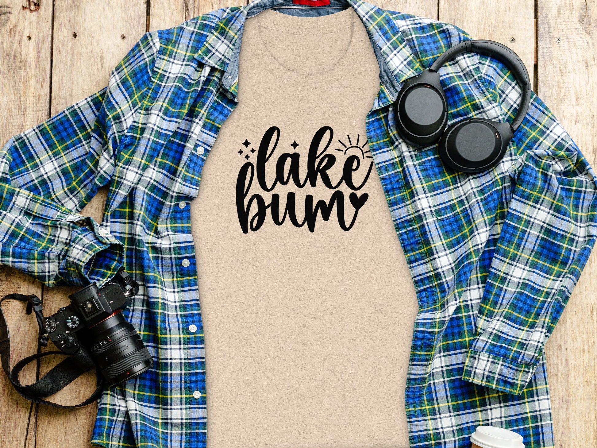 Lake Bum Sunshine Graphic Design Simple T-Shirt T-Shirt - Outdoor & Adventure Collection - Mile Marker 16 Gear by Cloud 16 Clothing Co.