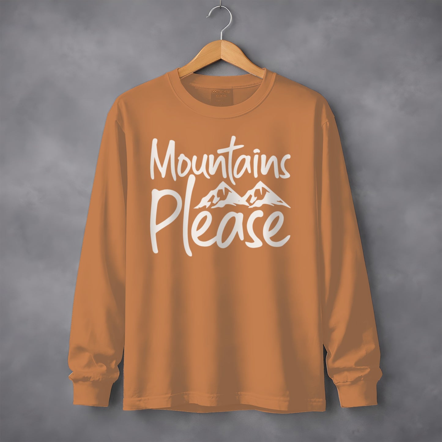Mountains Please Graphic Long Sleeve Shirt