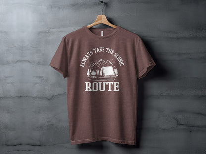 Always Take The Scenic Route Camping Adventure T-Shirt T-Shirt - Outdoor & Adventure Collection - Mile Marker 16 Gear by Cloud 16 Clothing Co.